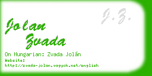 jolan zvada business card